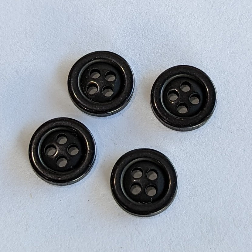 Black 4 Hole Shirt Button