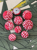 Liberty of London fabric covered buttons / Achilles Red