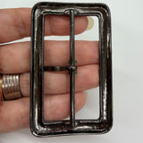Rectangle Metal Buckle / Gunmetal coloured / 60mm
