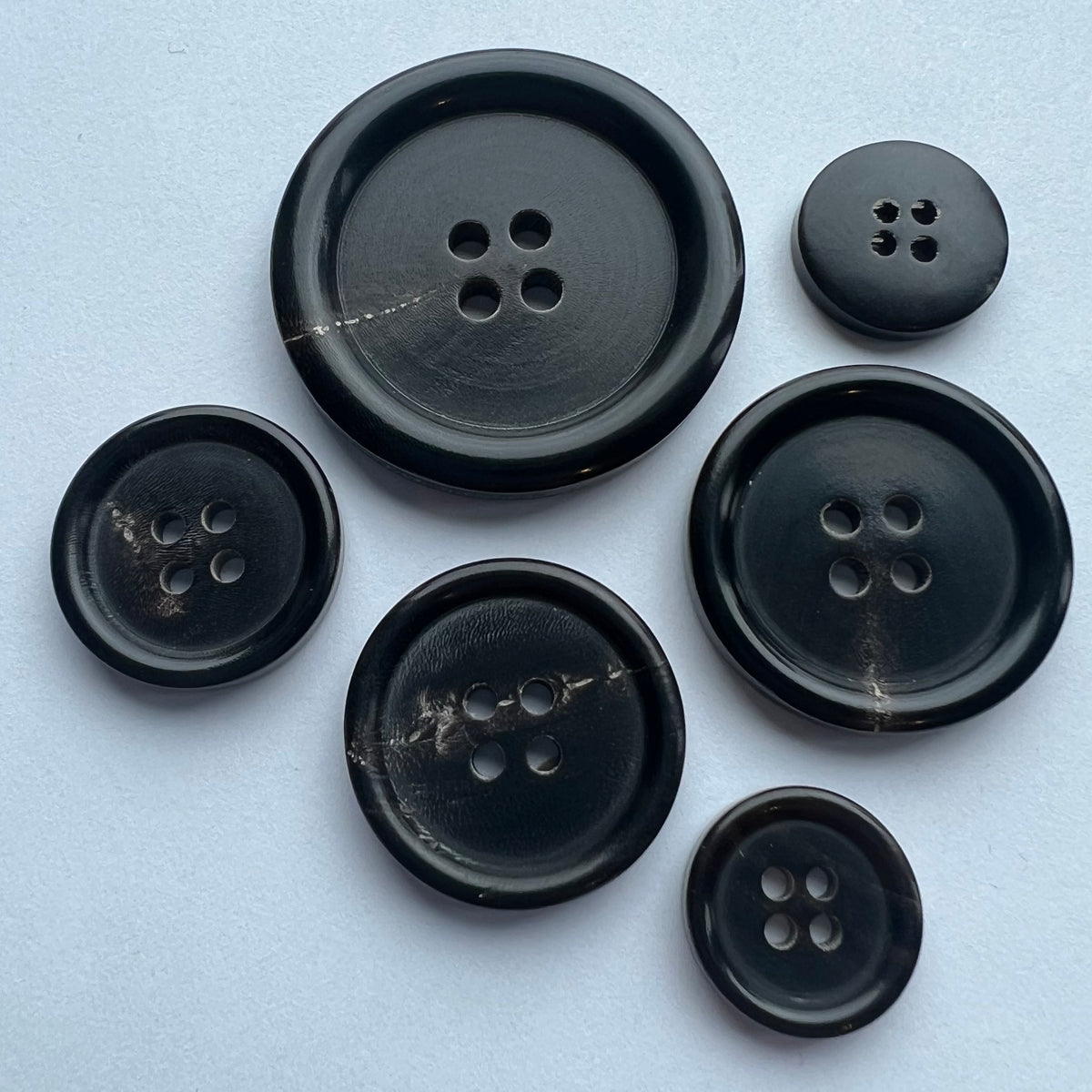 4 Shoulder Buttons Black Horn / Suit Buttons / 4 Hole – Buttonmania
