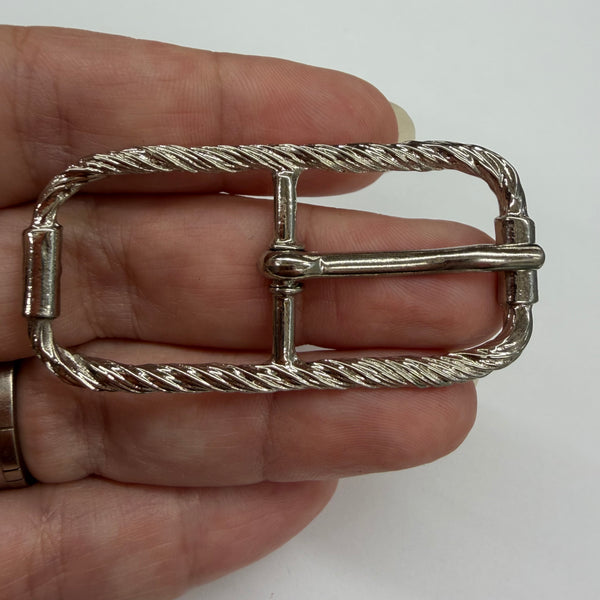 Rectangle Metal Buckle / Silver coloured / 13mm