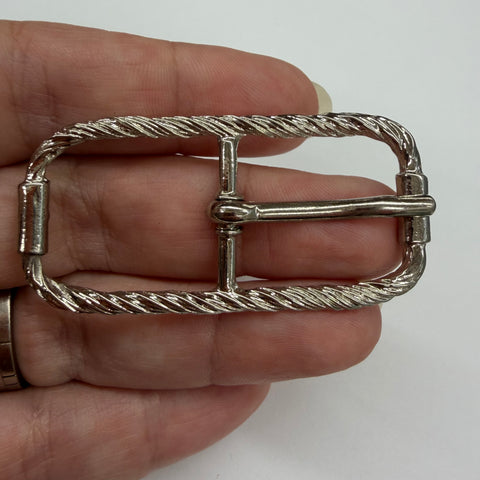 Rectangle Metal Buckle / Silver coloured / 13mm