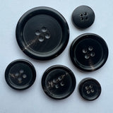 Black Horn / Suit Buttons / 4 Hole