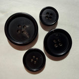 Black Horn / Suit Button / 4 Hole