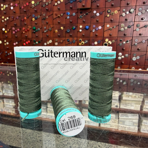 Green Sage #269 - Gutermann Buttonhole Silk Twist / 30m spool