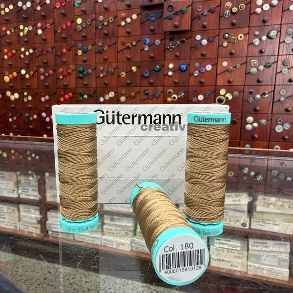 Light Cinnamon #180 - Gutermann Buttonhole Silk Twist / 30m spool