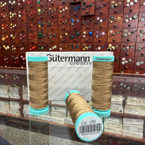 Light Cinnamon #180 - Gutermann Buttonhole Silk Twist / 30m spool