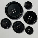 Black Horn / Suit Buttons / 4 Hole