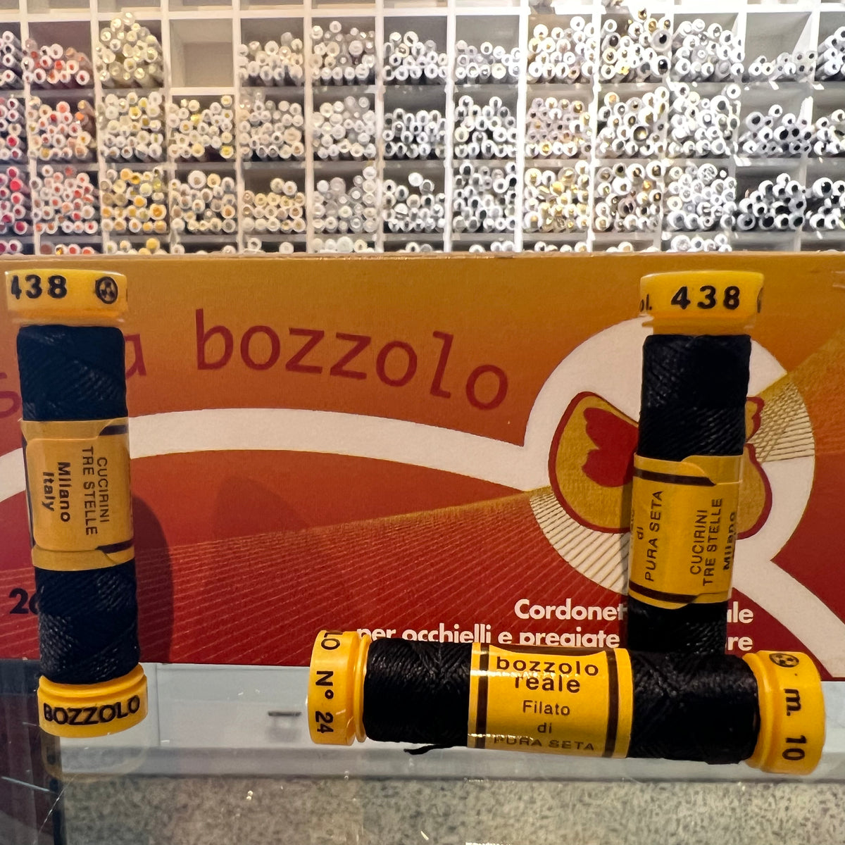 Bozzolo Size Guide Midnight Blue #438 - Seta Bozzolo Buttonhole Silk Twist / 10m spool ...