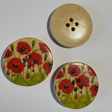 Poppy and grass / Wood / 4 Hole