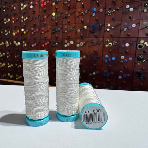 White #800 - Gutermann Buttonhole Silk Twist / 30m spool