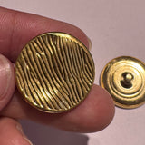 Antique Gold or Gold / Textured Lines / Pressed Metal / Shank