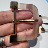 D-buckle Cream/Pink Mottled Buckle / Gold metal edge / Plastic