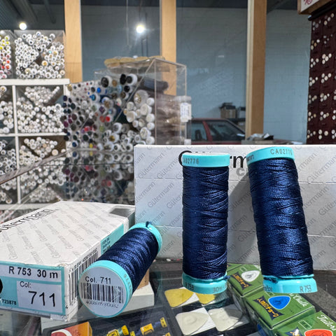 Navy #711 - Gutermann Buttonhole Silk Twist / 30m spool