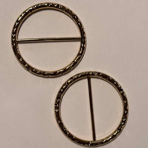 Round Textured Gold Buckle / Metal