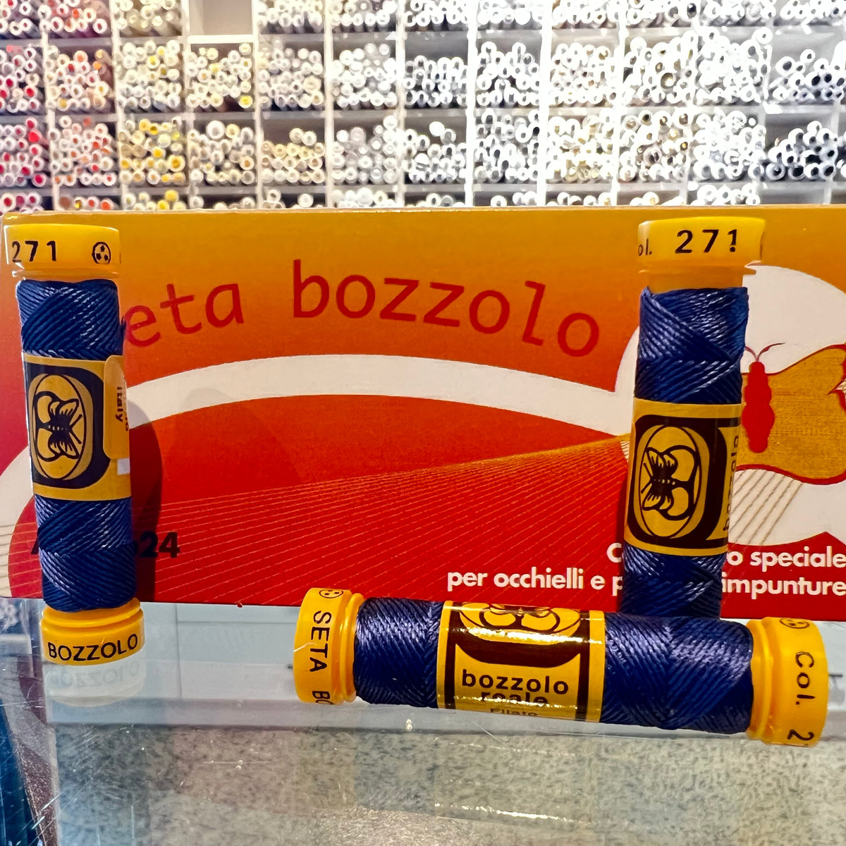 Bozzolo Size Guide Rouge Blue #271 - Seta Bozzolo Buttonhole Silk Twist / 10m spool ...
