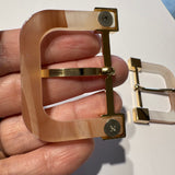 D-buckle Cream/Pink Mottled Buckle / Gold metal edge / Plastic