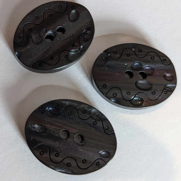 Dark Grey Oval / 2 Hole