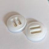 White Mottled Slot Button / Polyester