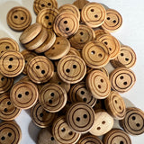 Wooden Button / Ring Edge / 2 Hole