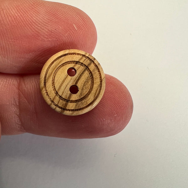 Wooden Button / Ring Edge / 2 Hole