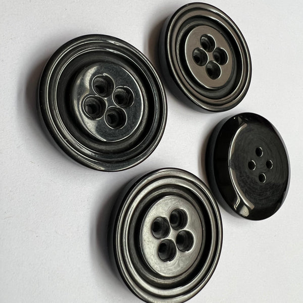 Black Marbled Coat Button