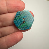 Multi Coloured Hexagon / Polyester / 2 Hole