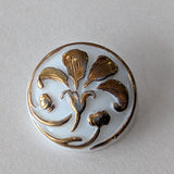 White Glass with Gold Lustre / Flower / Glass