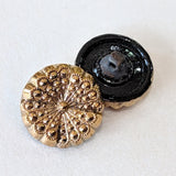 Black Glass with Gold Lustre / Flower / Glass