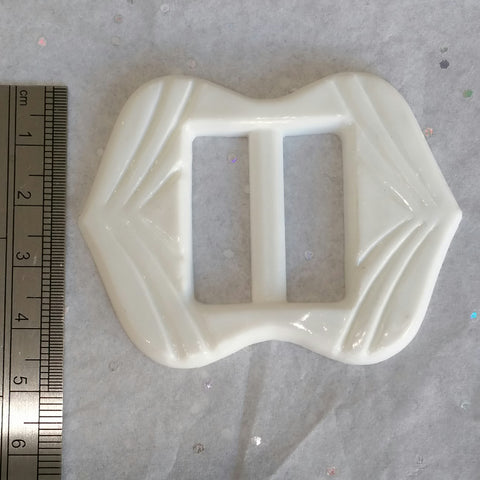 Buckle / Art Deco Style / Plastic  / White