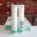 White #800 - Gutermann Buttonhole Silk Twist / 10m spool