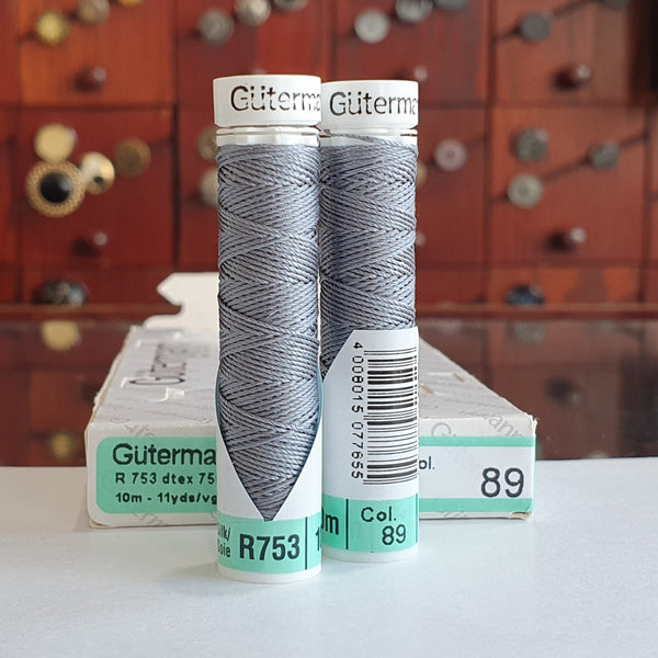 Light Slate #089 - Gutermann Buttonhole Silk Twist / 10m spool