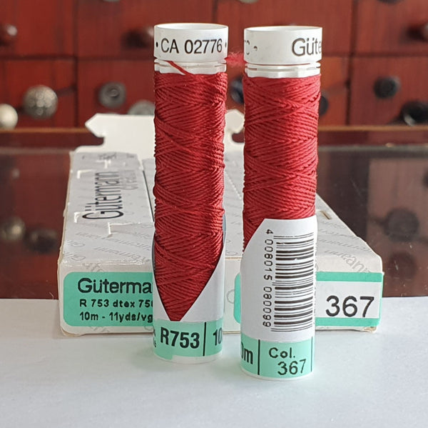 Ruby #367 - Gutermann Buttonhole Silk Twist / 10m spool