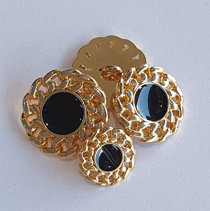 Button Blazer / Gold Chain Edge / Black Centre – Buttonmania