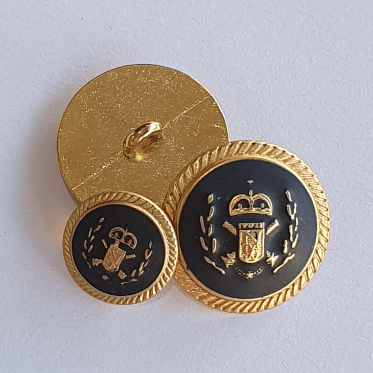 Button Blazer / Gold Shield / Matte Black – Buttonmania
