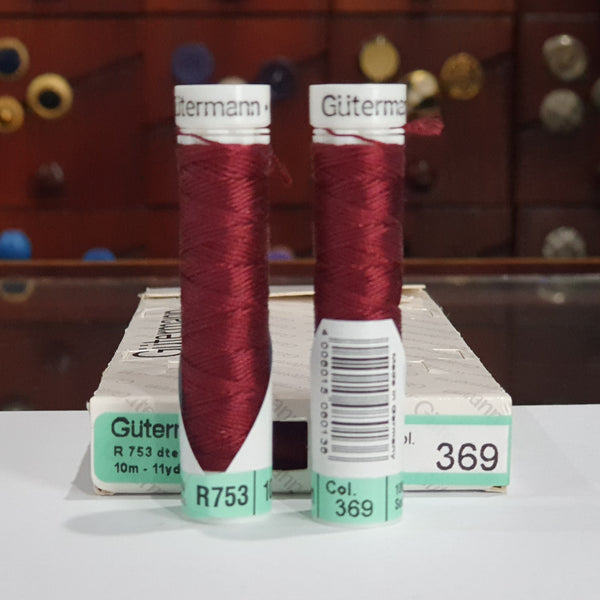 Deep Ruby #369 - Gutermann Buttonhole Silk Twist / 10m spool