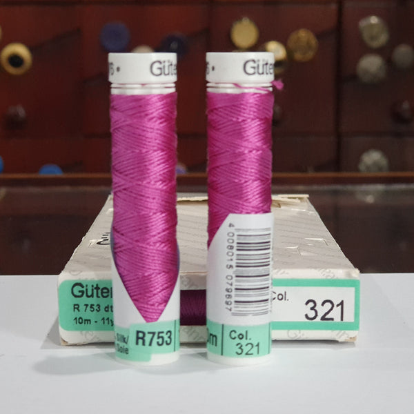 Freesia Pink #321 - Gutermann Buttonhole Silk Twist / 10m spool