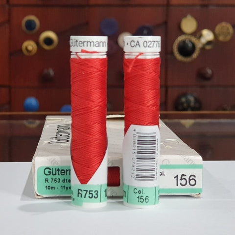 Scarlet #156 - Gutermann Buttonhole Silk Twist / 10m spool