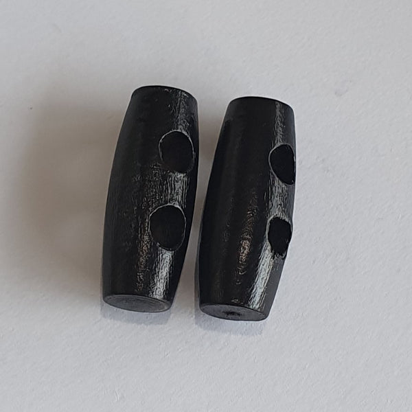Black Wooden Toggles / 2 Hole