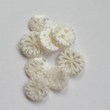 Clear & White Flower Buttons - 2 Hole