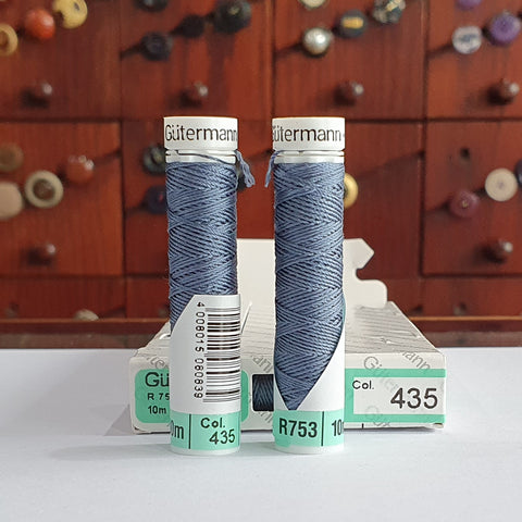 Petrol Blue #435 - Gutermann Buttonhole Silk Twist / 10m spool