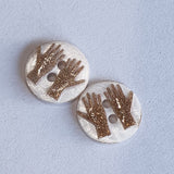 Glitter Gold Hands Clapping / Shell / 2 Hole