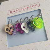 Ring Stitch Markers / Skulls / Acrylic and bamboo