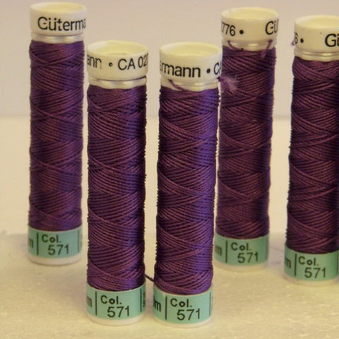 Violet #571 - Gutermann Buttonhole Silk Twist / 10m spool