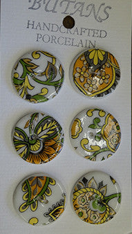White / "Flowers" / Matte Buttons
