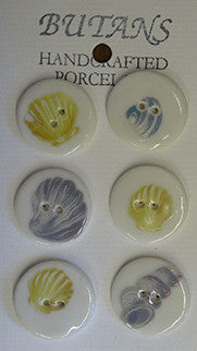 White / "Seashell" / Matte Button