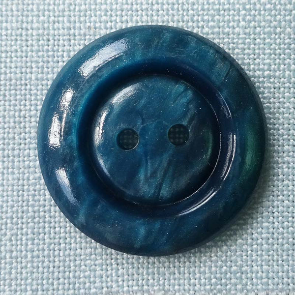 Blue (Peacock) / Rimmed / Matte Button