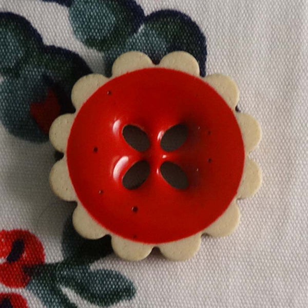 Red / Flower / Shiny Button