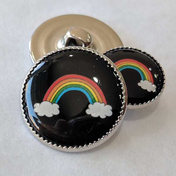 Rainbow / Black background / Acrylic Dome