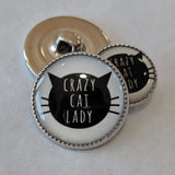 Cat / "Crazy Cat Lady" with white background / Acrylic Dome